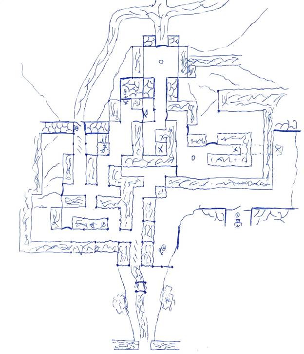 Sketch of the maze found on “Dark Estate”, a level in “Horizons - The Hellgate Saga”