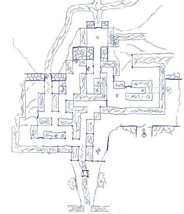 Sketch of the maze found on “Dark Estate”, a level in “Horizons - The Hellgate Saga”